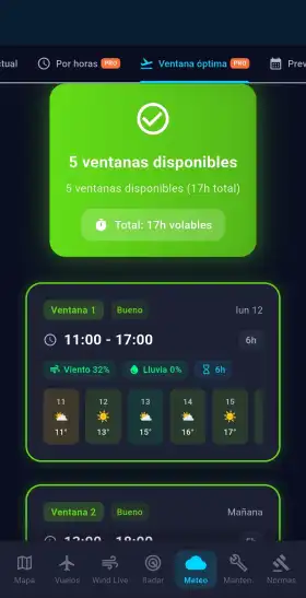 Captura de Ventanas Optimas de Vuelo